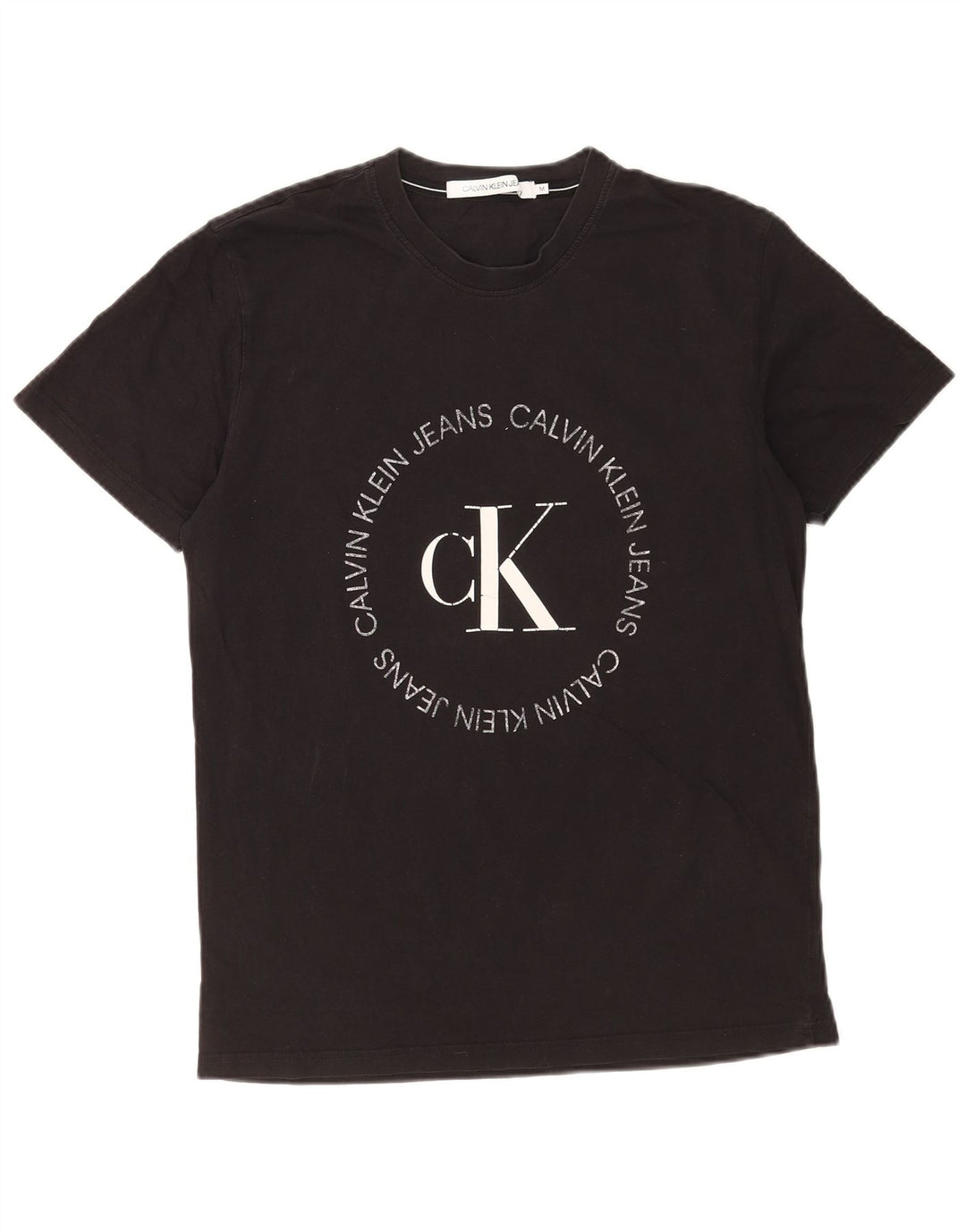 Męska koszulka z grafiką Calvin Klein Jeans Top, średnia czarna bawełna