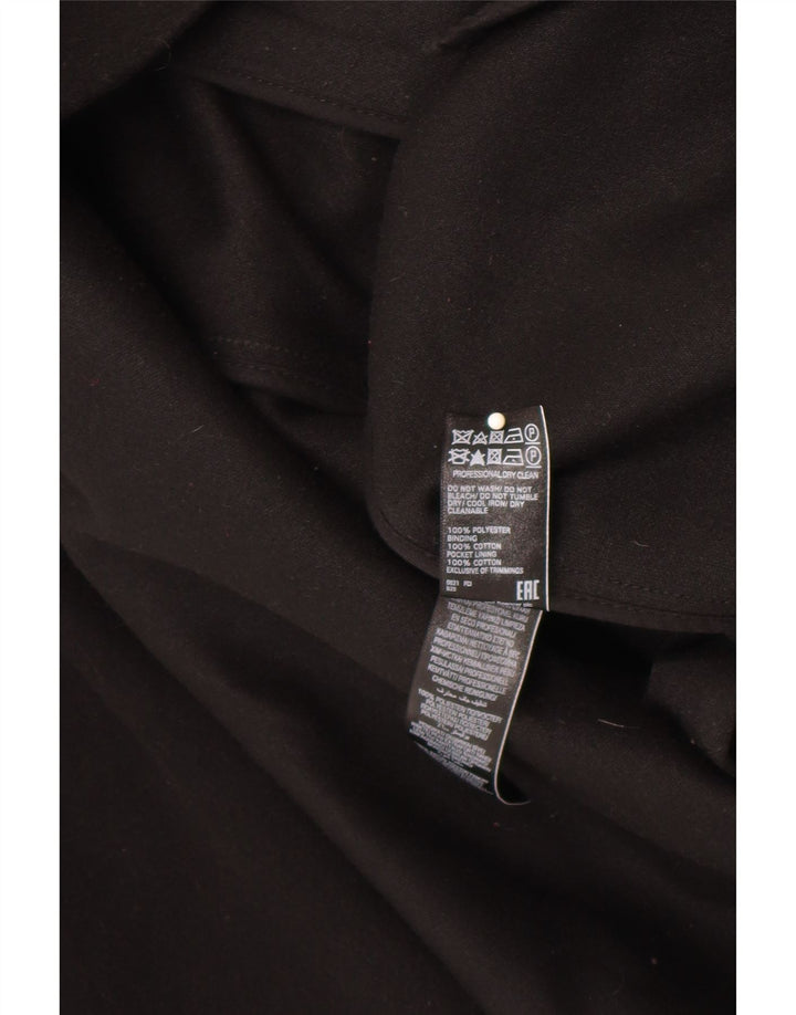 Marks & Spencer Damski płaszcz z kapturem i wiązaniem z przodu, UK 18 XL, czarny poliester