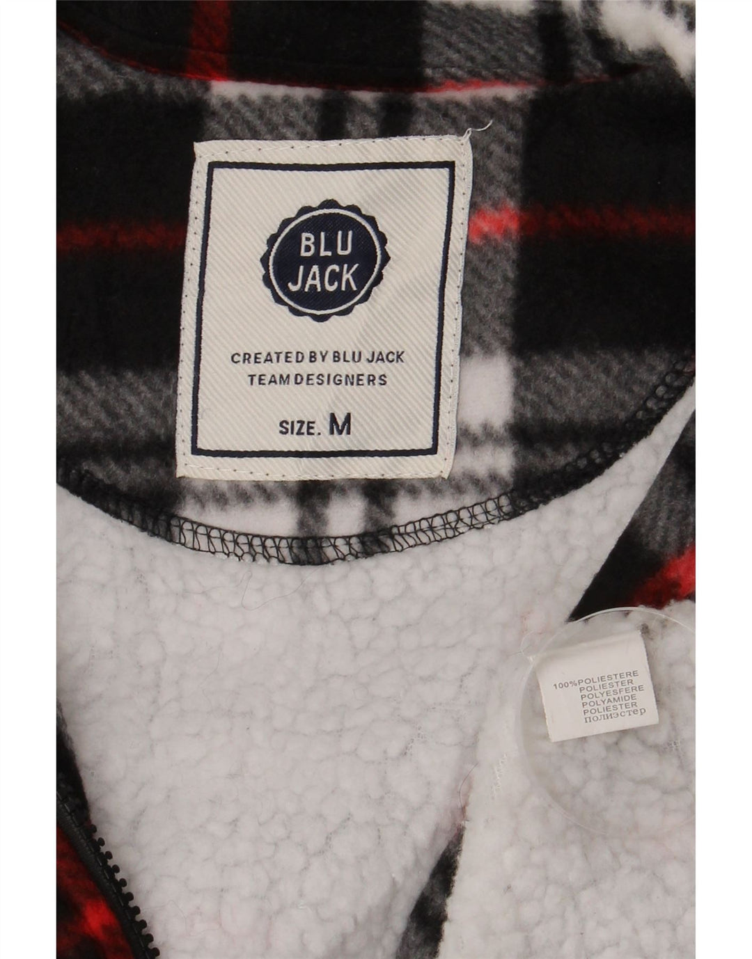 Vintage męska koszula flanelowa Sherpa drwal, średnia czarna krata, poliester