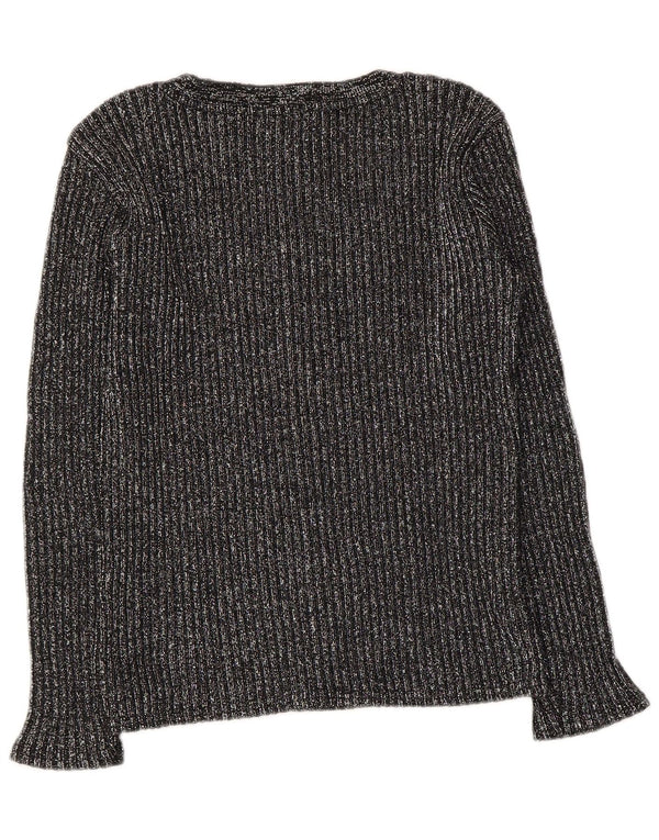 Damski sweter Staccato z dekoltem w łódkę UK 12, średnia, czarna wełna w prążki