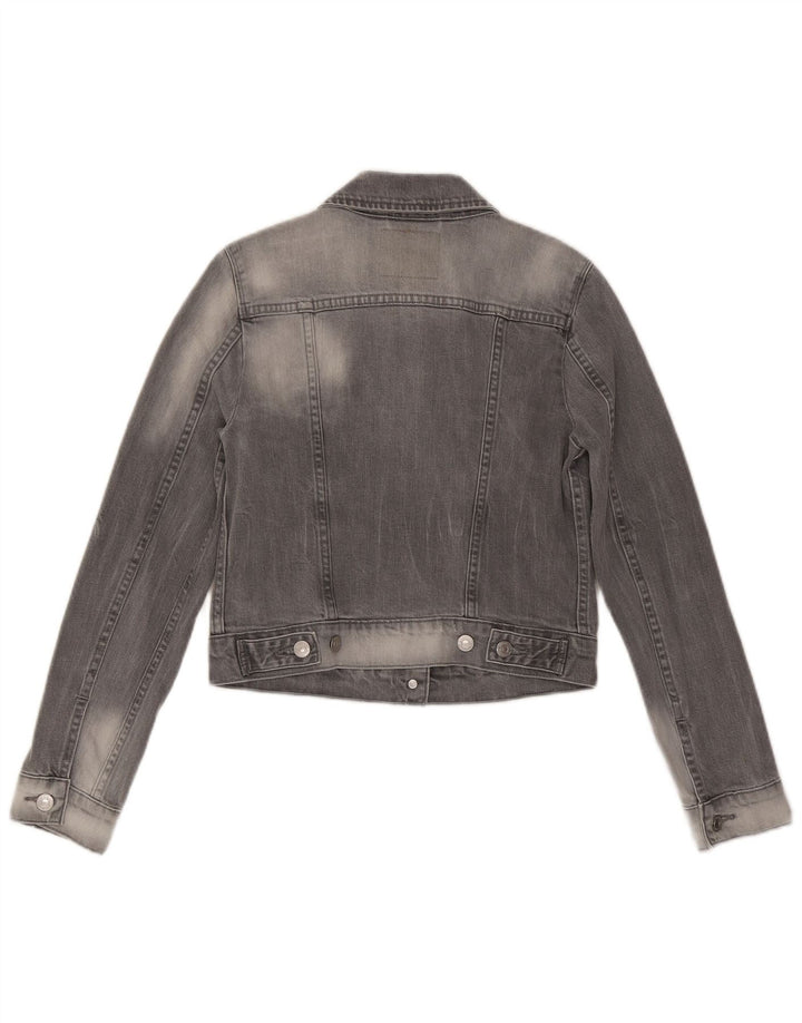 Damska kurtka jeansowa LEVI'S Crop UK 10, mała, szara bawełna