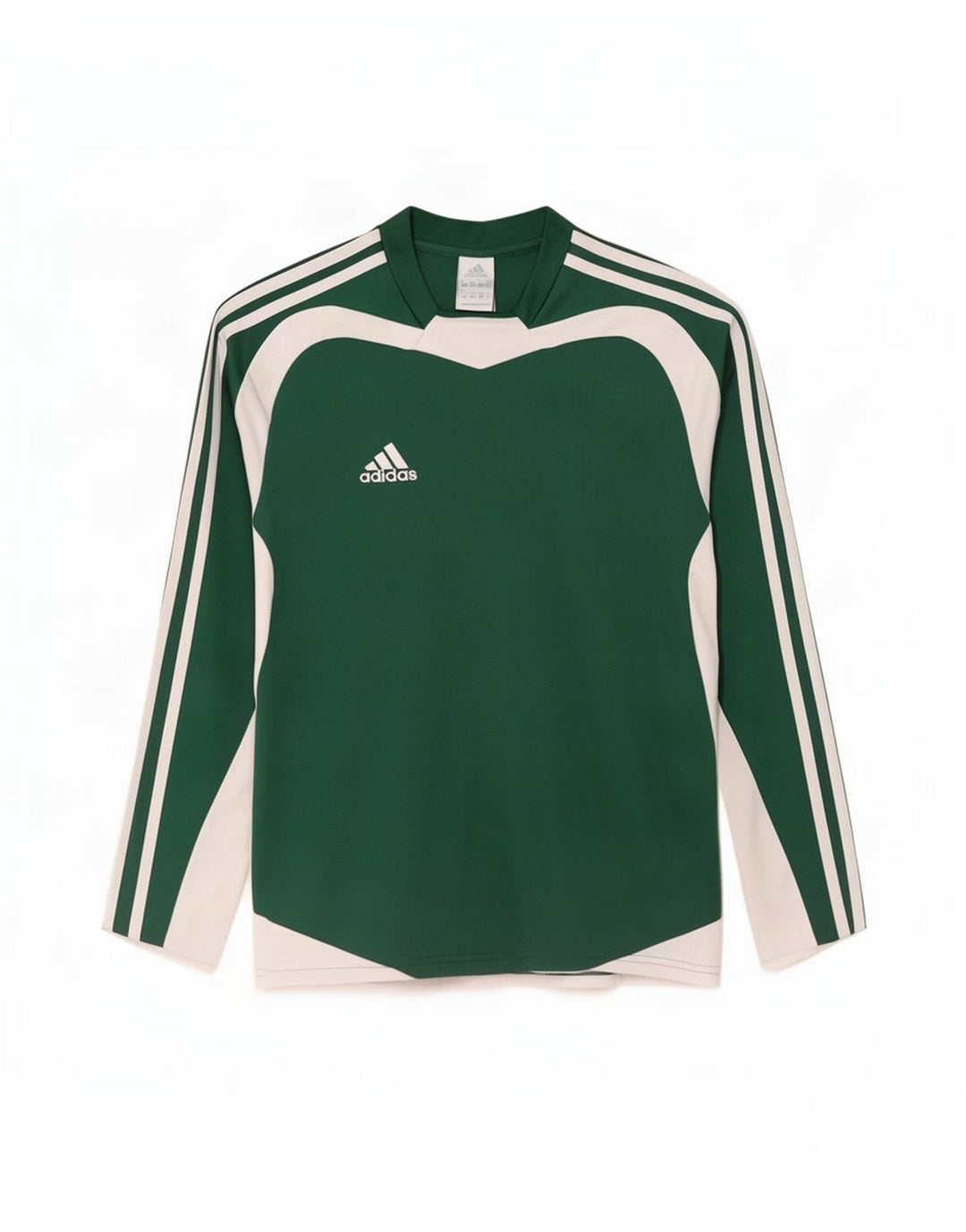 Adidas Męska koszulka Climalite z długim rękawem, mała, zielona, z blokami kolorów, poliestrowa