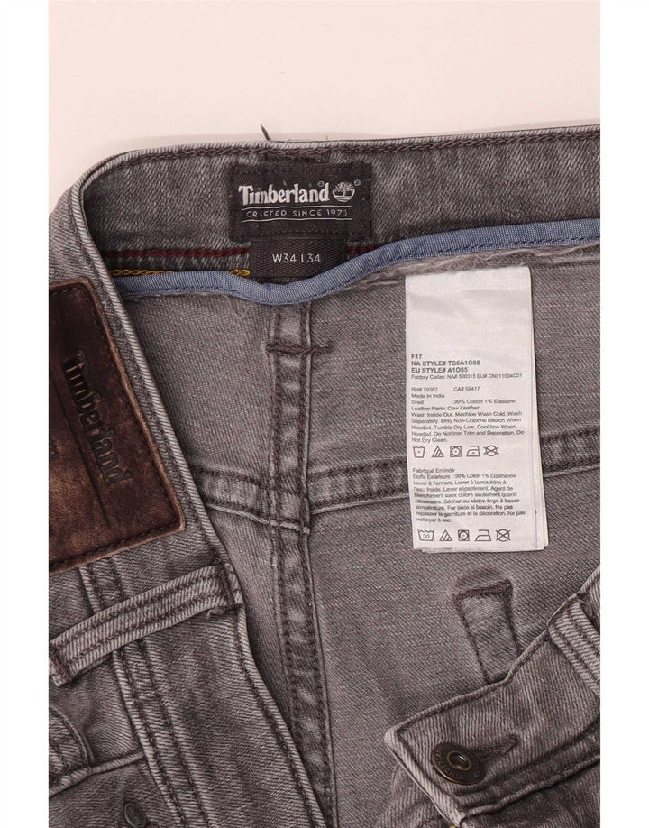 Męskie jeansy Timberland Regular Straight W34 L30 Szara bawełna