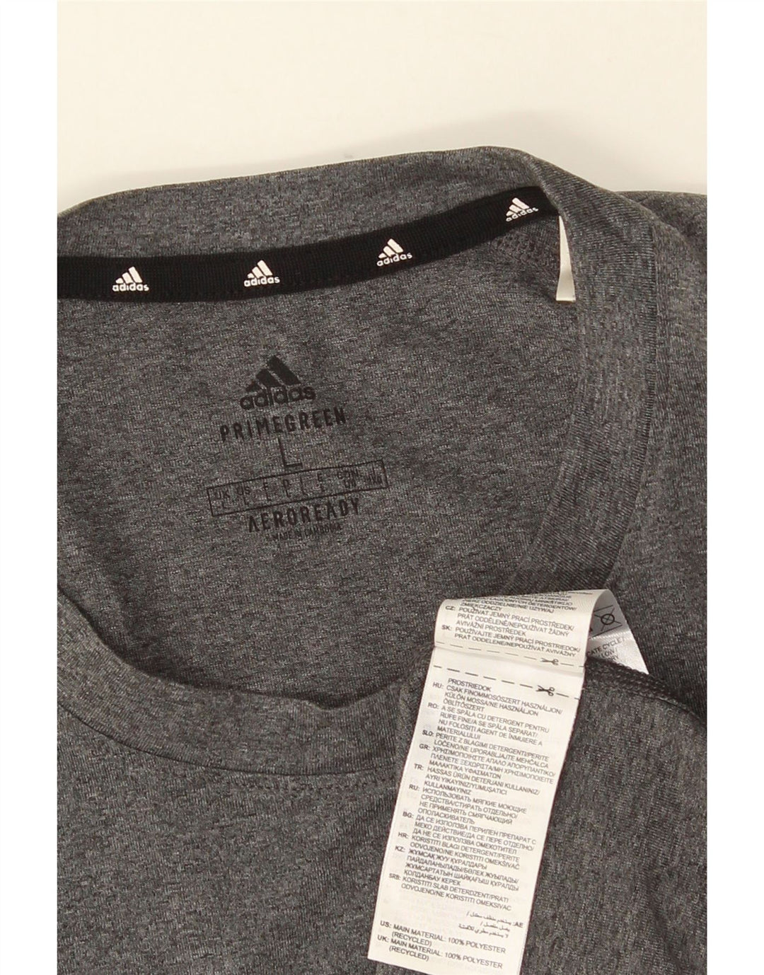 Męski T-shirt ADIDAS Aeroready, duży, szary, poliester