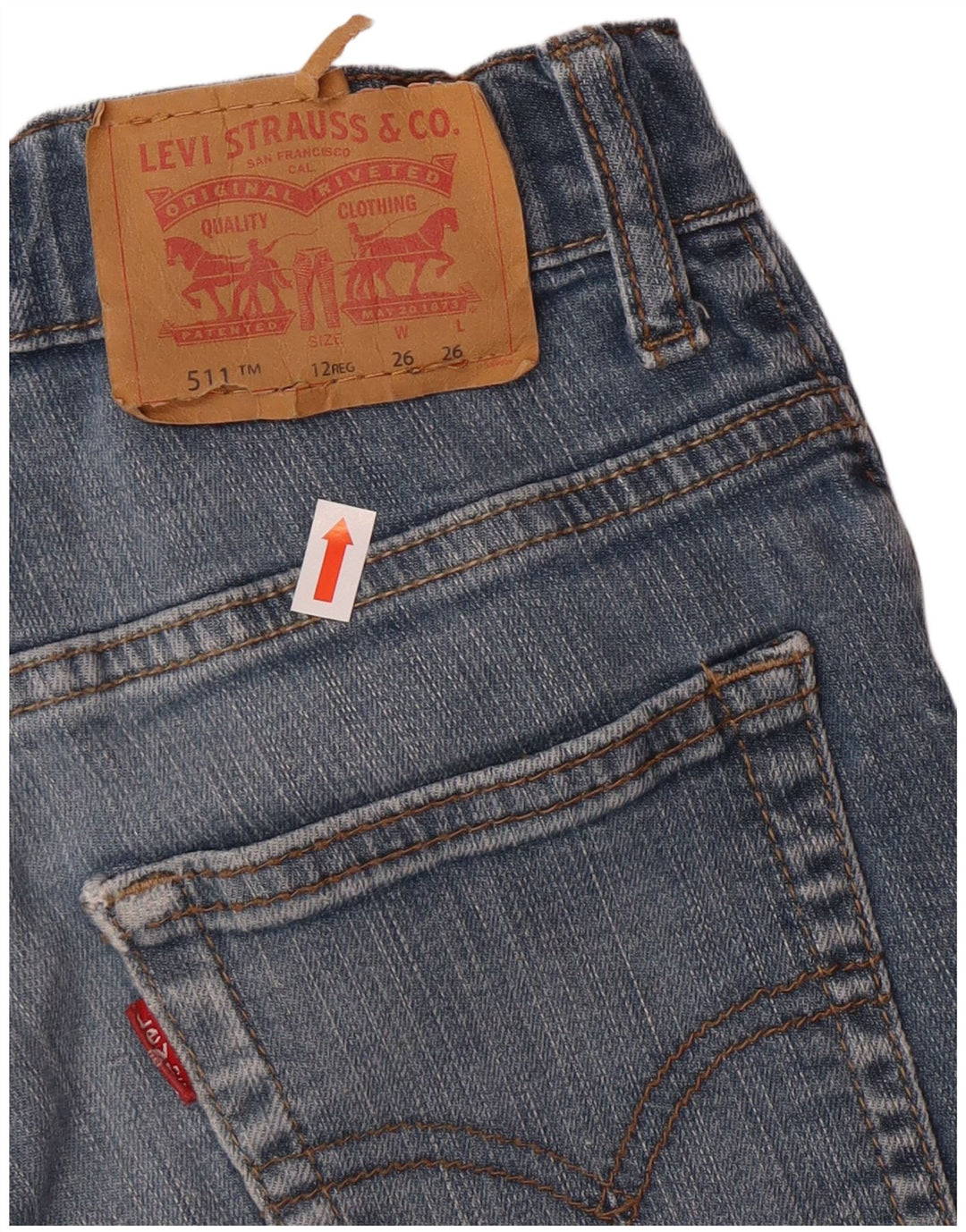 Levi's Chłopięce 511 Slim Jeans 11-12 Lat W26 L26 Niebieskie Bawełniane Klasyczne