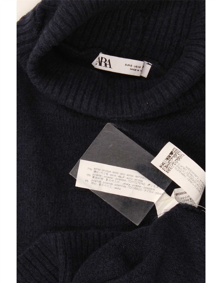 Damski sweter oversize Zara z golfem UK 10, mały, granatowy