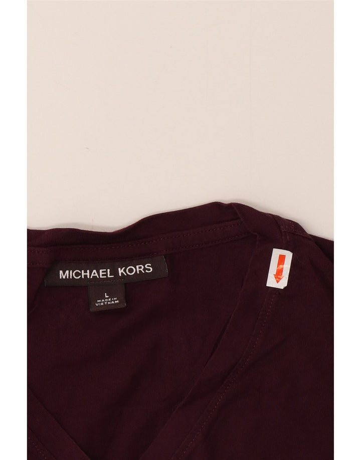 Męski T-shirt MICHAEL KORS, duży, bordowy