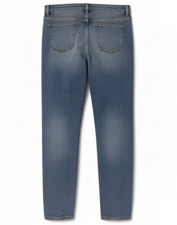 Damskie jeansy Zara Mom Distressed Slim W26 L30 Niebieskie bawełniane