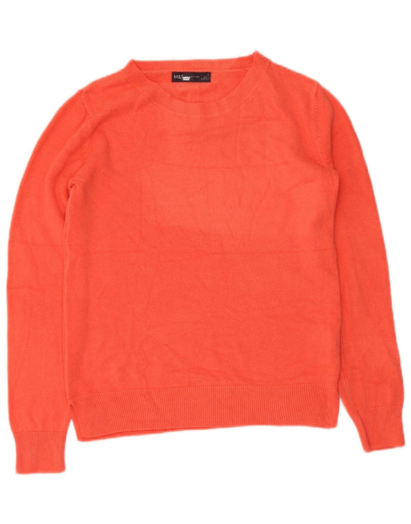 Marks & Spencer Damski sweter z dekoltem w łódkę UK 8 Mały pomarańczowy akryl