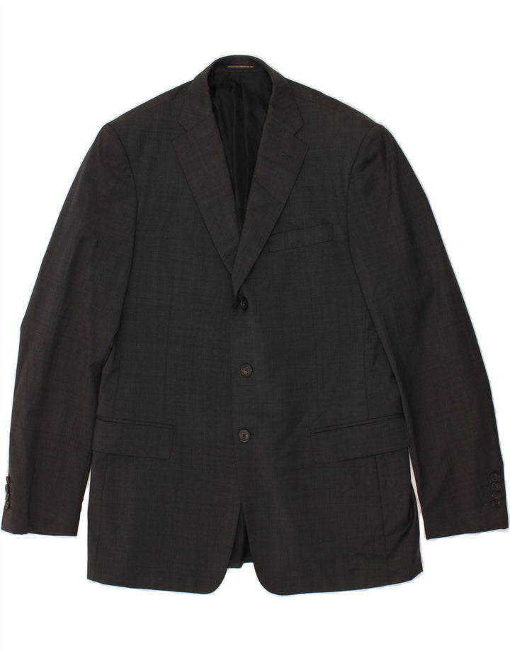 BORSALINO Mens 3 Button Blazer Jacket IT 52 XL Grey Virgin Wool Vintage Borsalino and Second-Hand Borsalino from Messina Hembry 