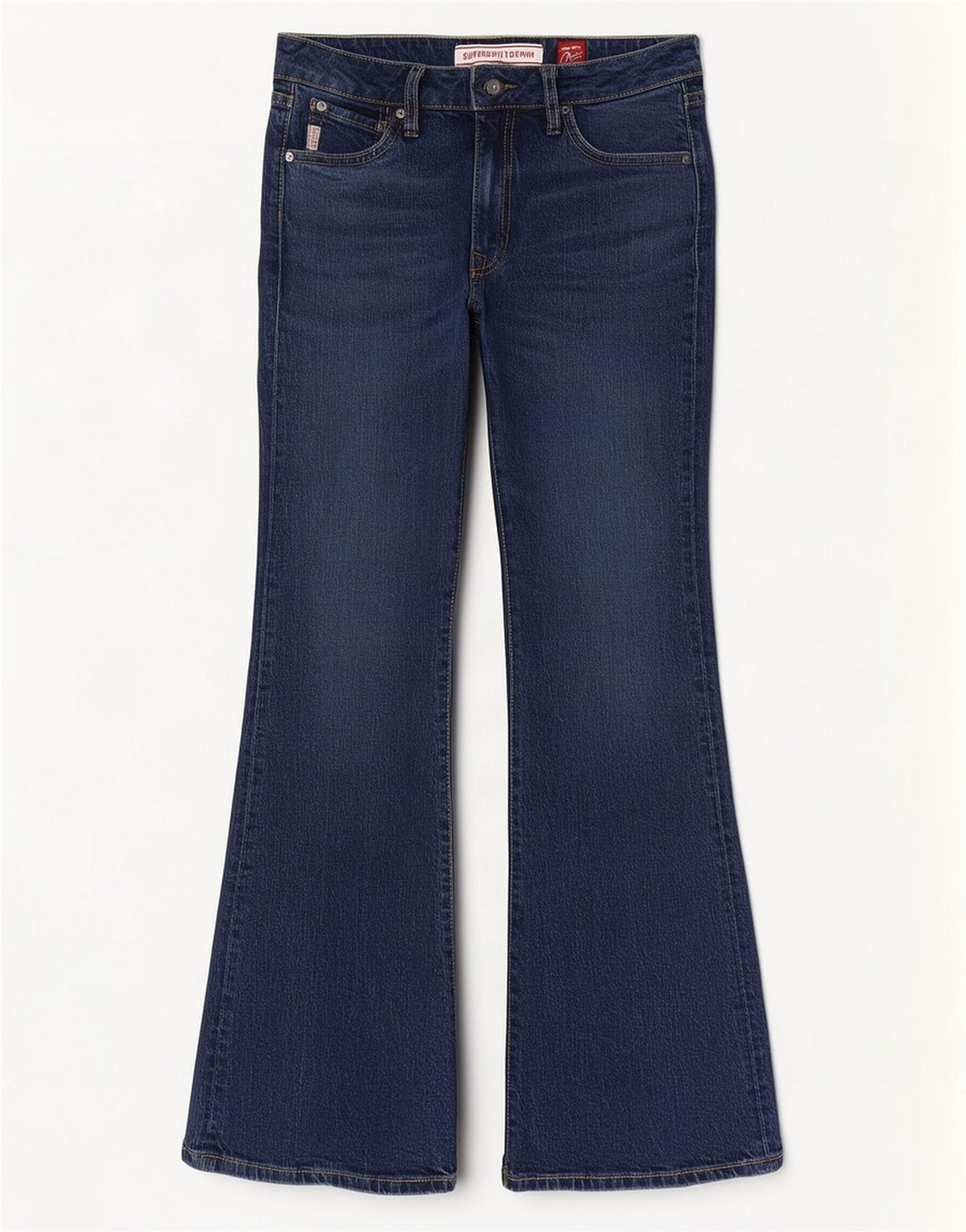 Damskie jeansy rozkloszowane Superdry W28 L32 Granatowe, bawełniane