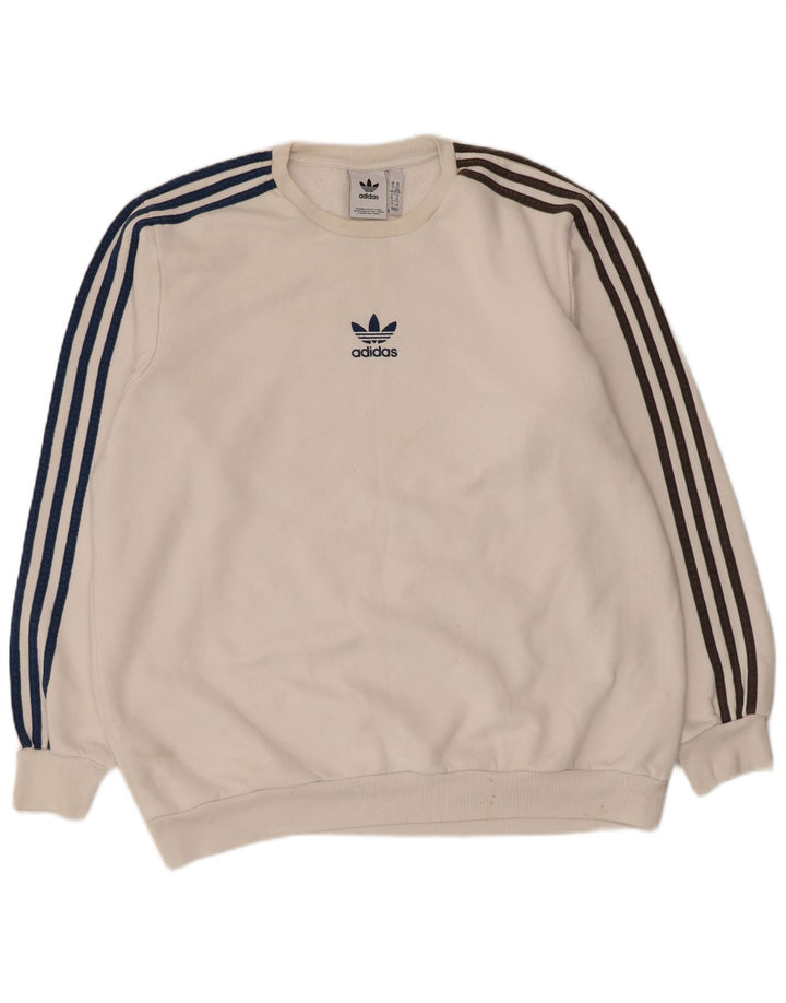 Adidas Męska Bluza Sweter XL Biała Bawełna