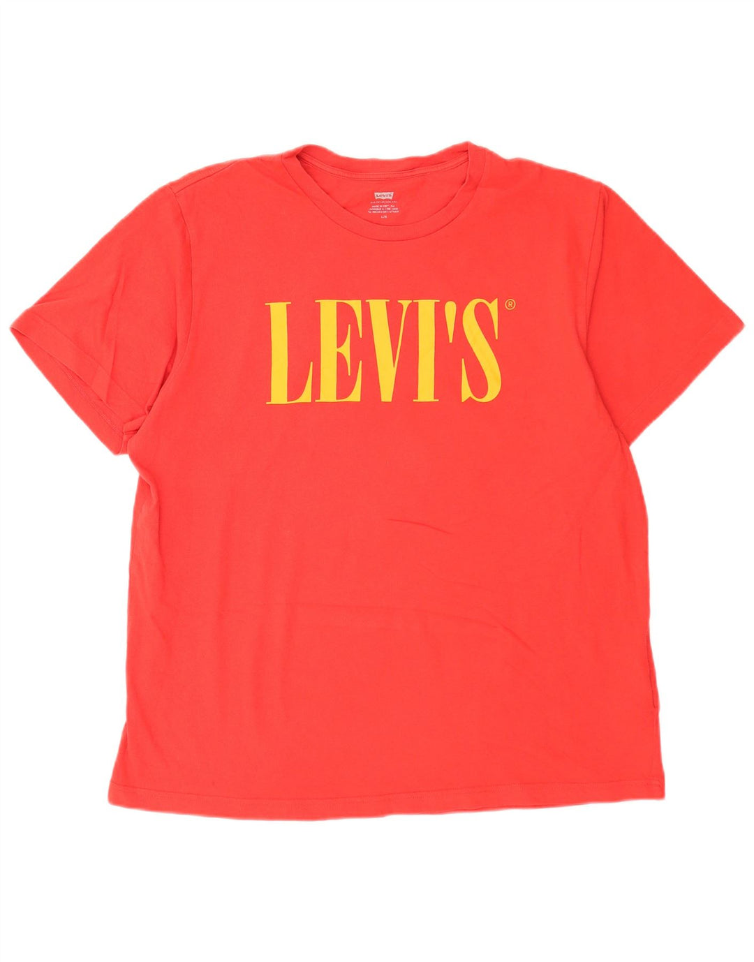 Męski T-shirt z grafiką Levi's, duży, czerwony, bawełniany