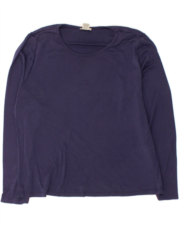 L.L.BEAN Womens Top Long Sleeve UK 16 Large Navy Blue Cotton Vintage L.L.Bean and Second-Hand L.L.Bean from Messina Hembry 