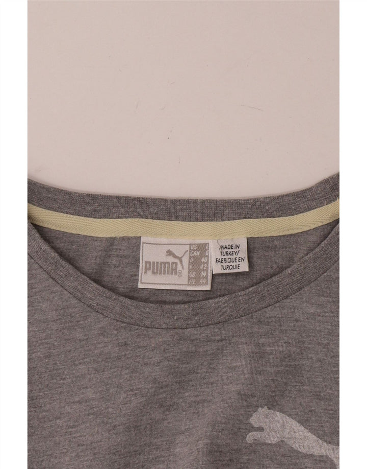 Damska koszulka z grafiką Puma z długim rękawem, UK 14, duża, szara