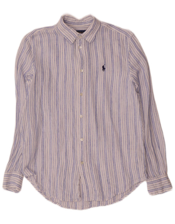 Polo Ralph Lauren Męska koszula o swobodnym kroju XS w niebieskie lniane paski