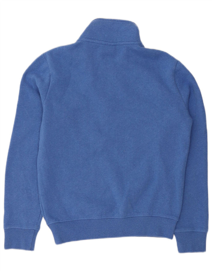 Męski sweter z zamkiem błyskawicznym Superdry, mały, niebieski, bawełniany