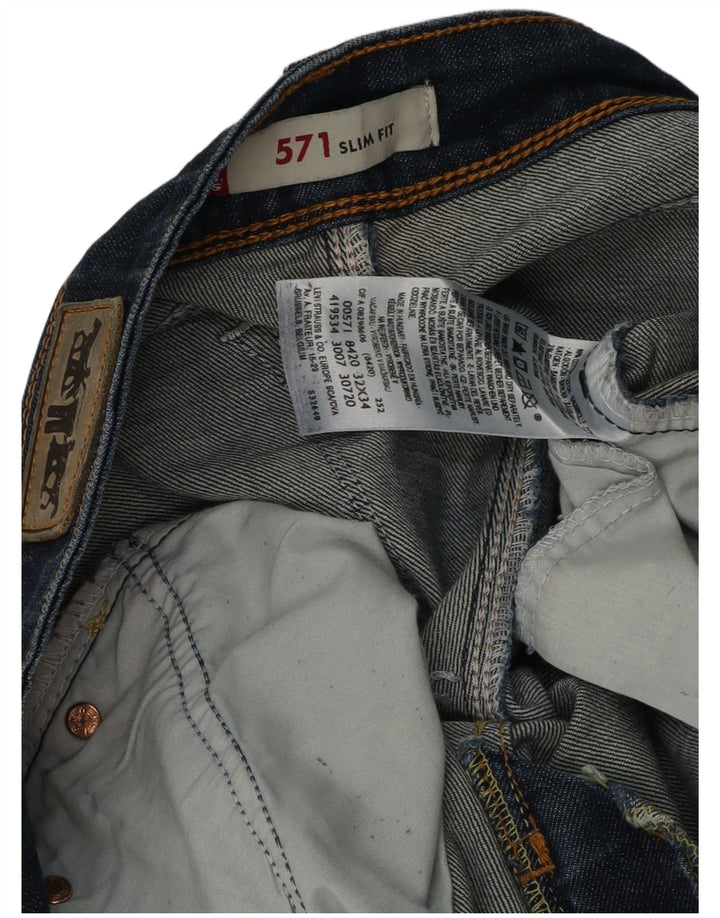 Damskie jeansy Levi's 571 Slim W32 L30 Granatowa bawełna
