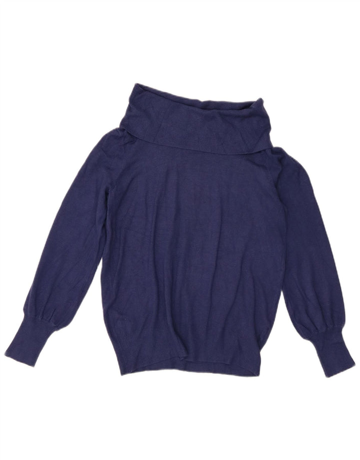 Marks & Spencer Damski sweter z golfem UK 12, średni granatowy