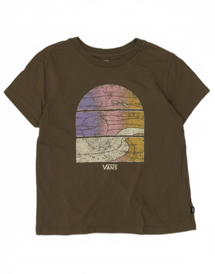 Chłopięcy T-shirt z grafiką Vans, 10-11 lat, średnia, bawełniana khaki