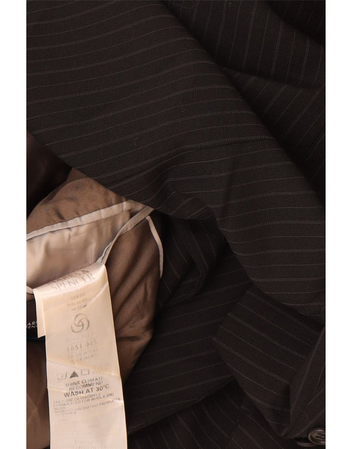Marks & Spencer Męska marynarka zapinana na 3 guziki, UK 38, średnia czarna w prążki
