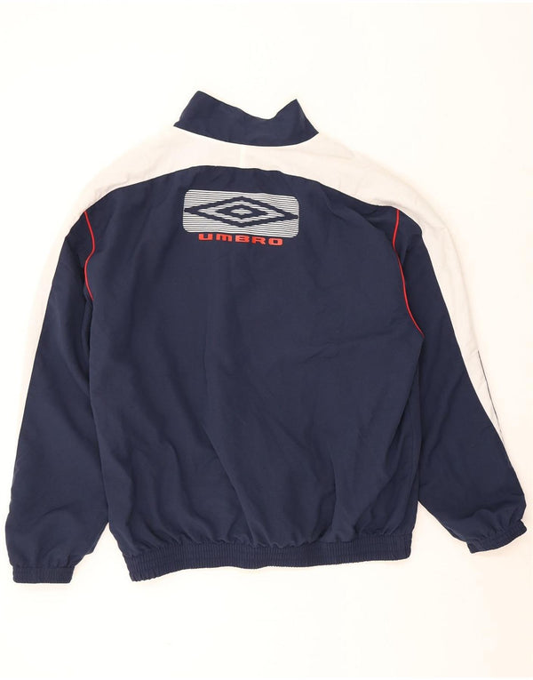 Męska kurtka dresowa Umbro z grafiką XL, granatowa, z blokami kolorów, poliestrowa