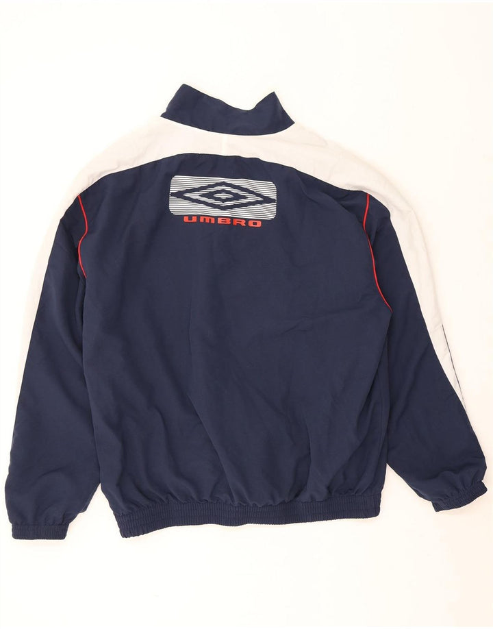 Męska kurtka dresowa Umbro z grafiką XL, granatowa, z blokami kolorów, poliestrowa