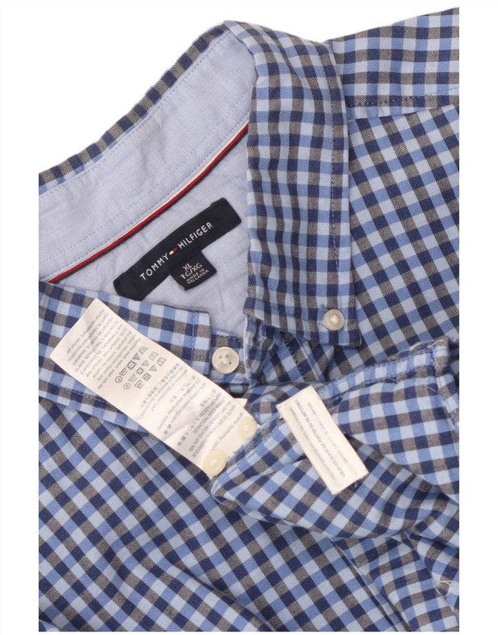 Koszula męska Tommy Hilfiger XL, niebieska bawełniana kratka