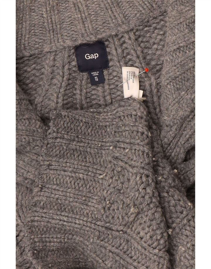 Męski sweter zapinany na guziki Gap XL, szara wełna