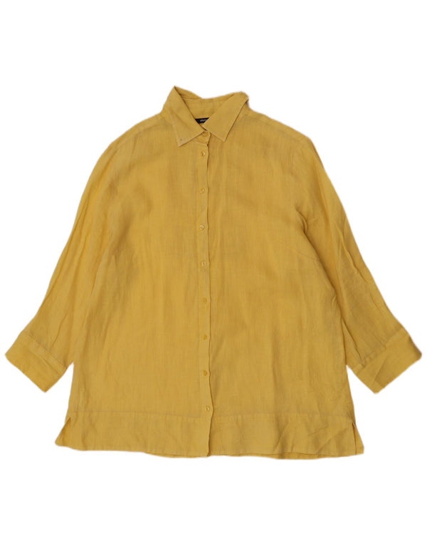 Damska koszula oversize z rękawem 3/4 ELENA MIRO, UK 18 XL, żółta