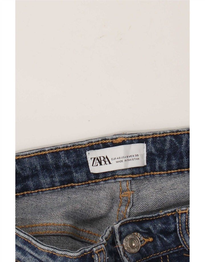 Damskie jeansy Cropped Zara EU 40 Medium W30 L26 Niebieskie