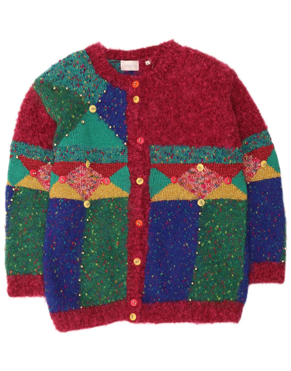 Sweter damski w stylu vintage, UK 16, duży, wielokolorowy, geometryczny nowość