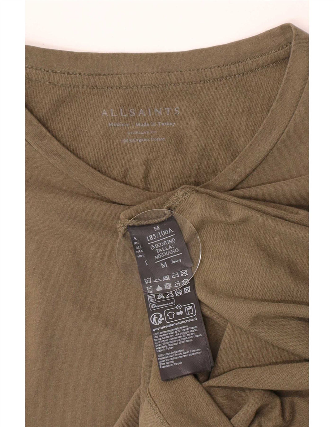 T-shirt męski All Saints o regularnym kroju, średnio zielony, bawełniany