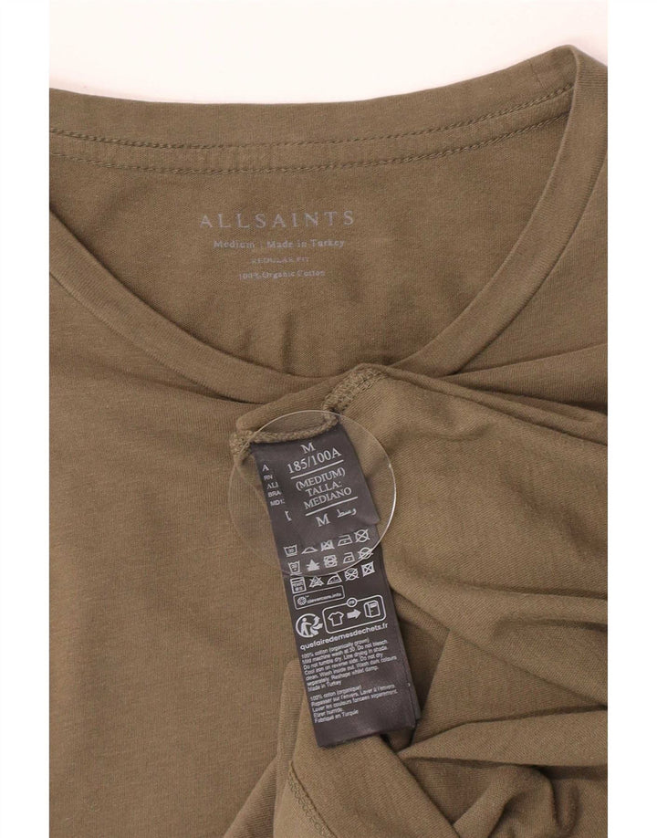 T-shirt męski All Saints o regularnym kroju, średnio zielony, bawełniany