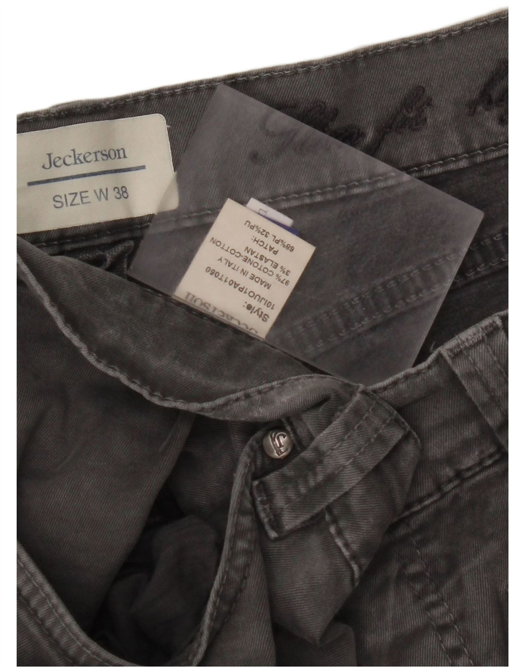 Spodnie męskie JECKERSON Slim Fit W38 L33 Szara bawełna