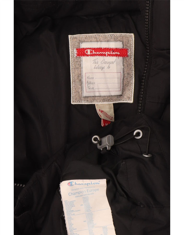 Damska ocieplana kurtka z kapturem Champion UK 14, średni czarny poliester