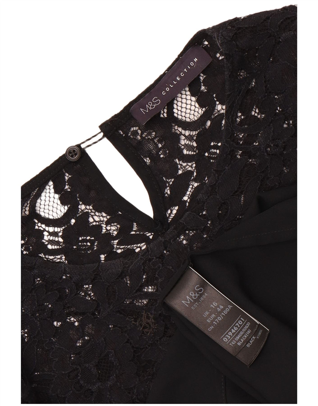 Marks & Spencer Damska bluzka oversize z długim rękawem, UK 16, duża, czarna