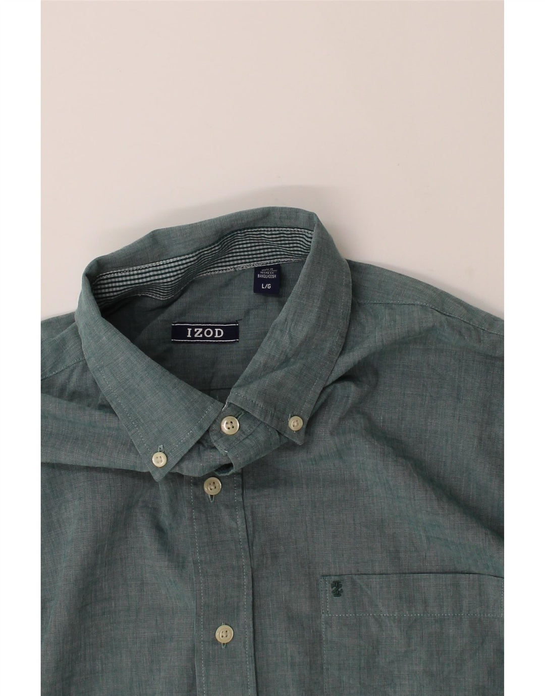 IZOD Mens Shirt Large Green Cotton Vintage Izod and Second-Hand Izod from Messina Hembry 