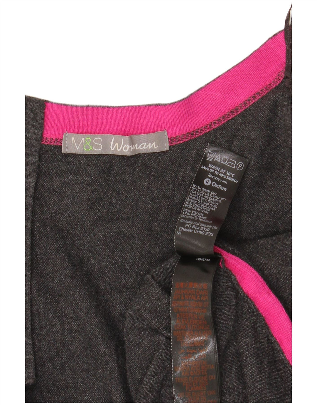 Marks & Spencer Damski sweter oversize z dekoltem w łódkę, UK 20 2XL, szary
