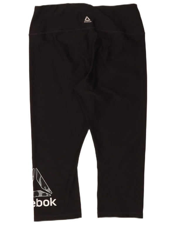 Damskie legginsy Reebok Graphic Capri UK 14, duże, czarne