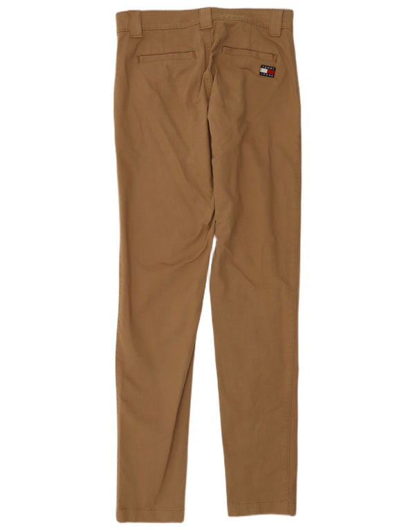 Męskie spodnie chino slim fit TOMMY HILFIGER W30 L34 beżowa bawełna