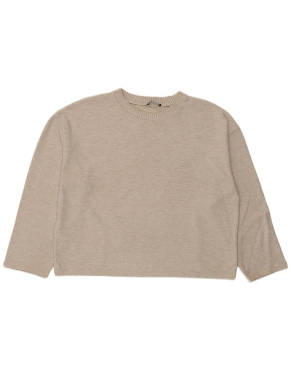 Damski top oversize z długim rękawem Zara UK 16, duży w kolorze złamanej bieli