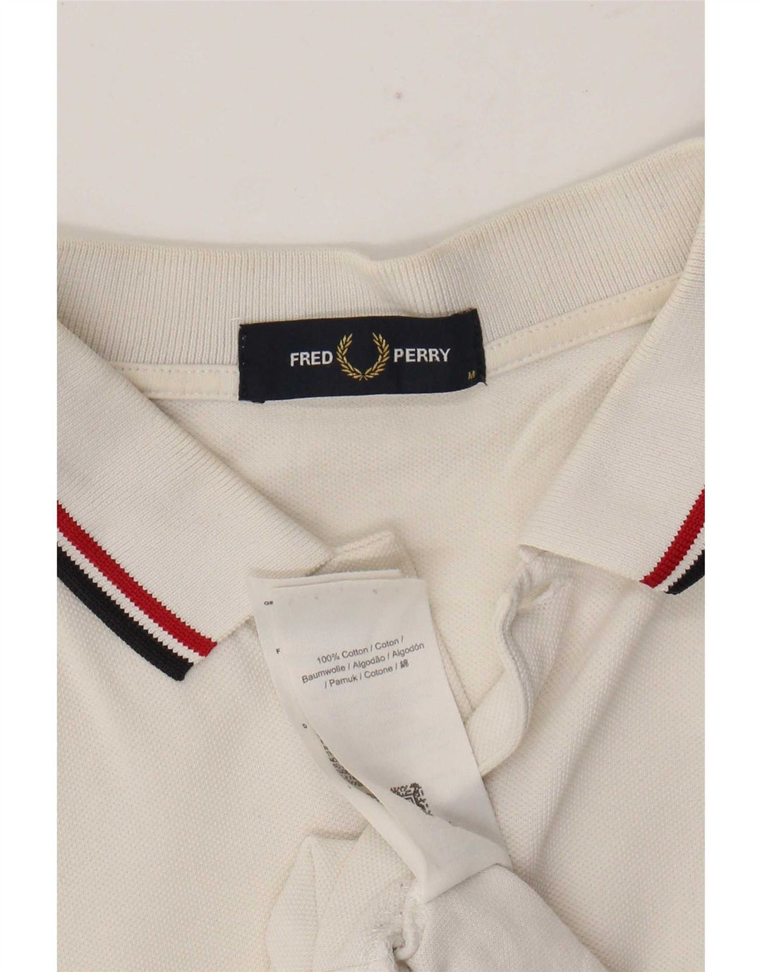 Męska koszulka polo Fred Perry, średnia biała bawełna
