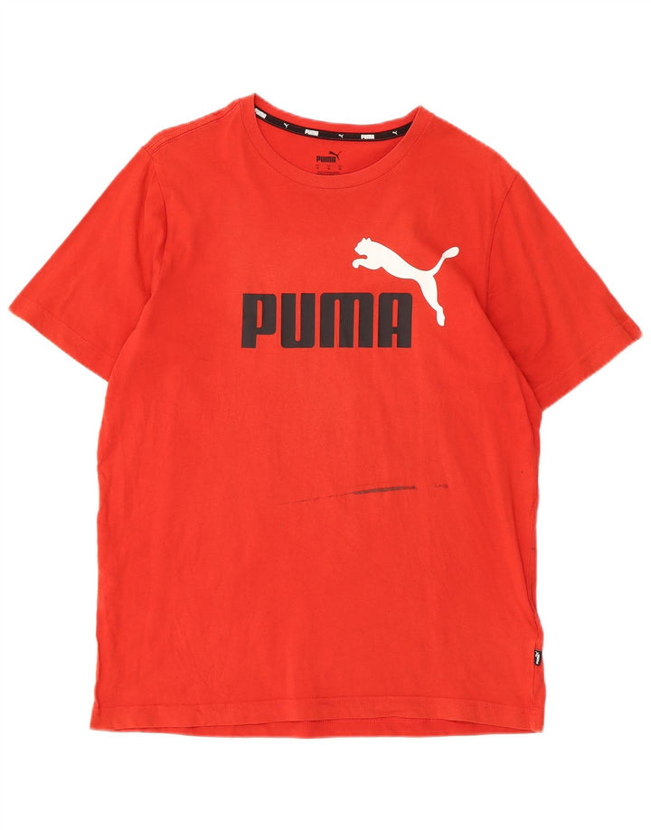 Męska koszulka z grafiką PUMA, bawełniana, średnia czerwona