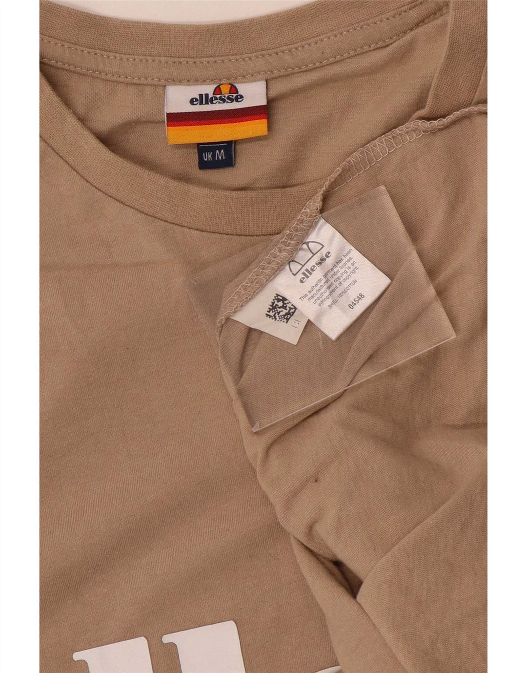 Męska koszulka z grafiką Ellesse Top, średnia beżowa bawełna