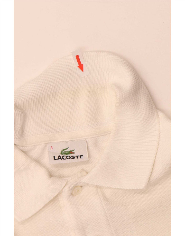 Męska koszulka polo Lacoste, rozmiar 3, mała, biała, bawełniana