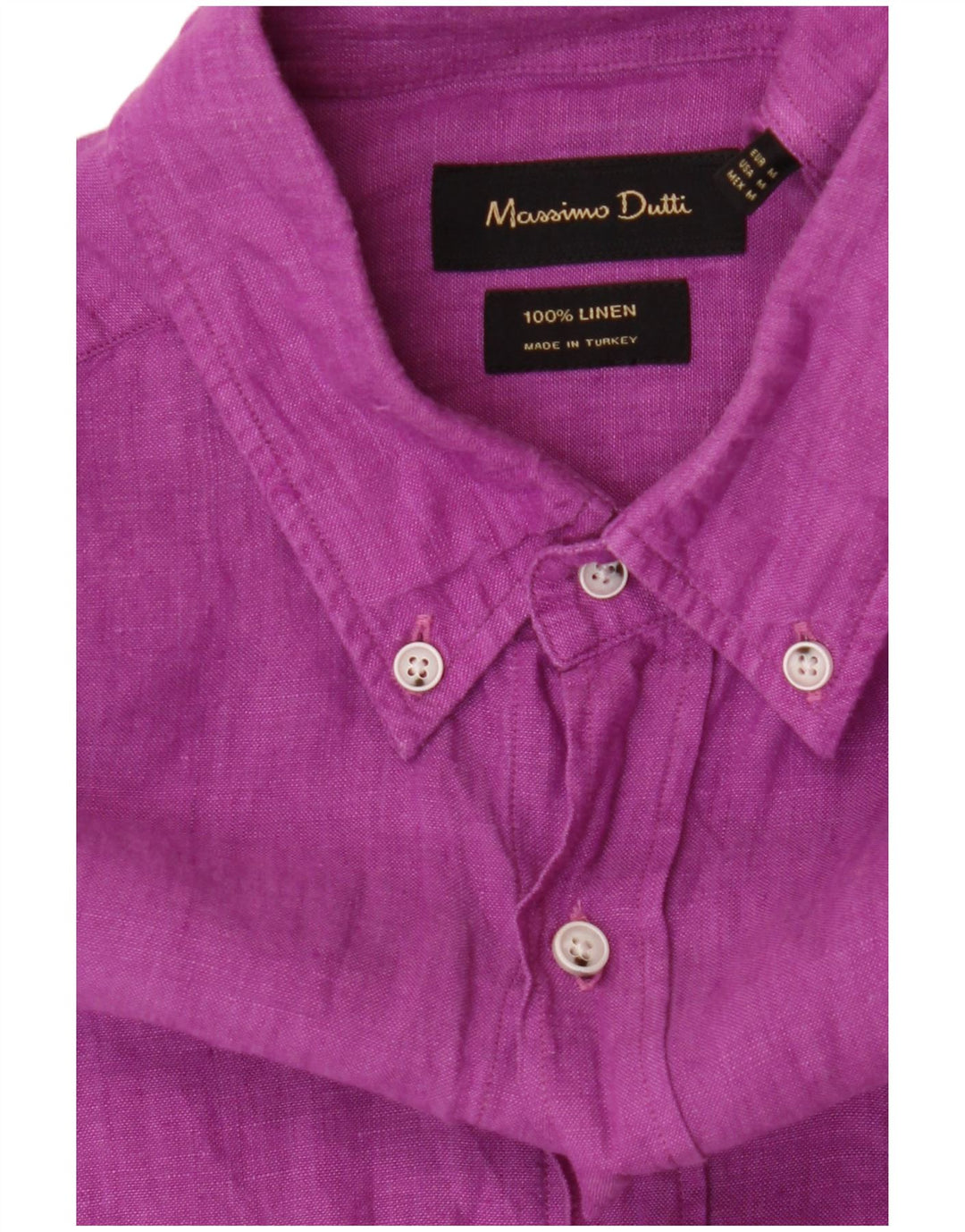 Koszula męska Massimo Dutti, średnio fioletowa, lniana