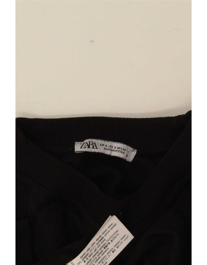 Damski sweter oversize Zara UK 10, mały, czarny, bawełniany