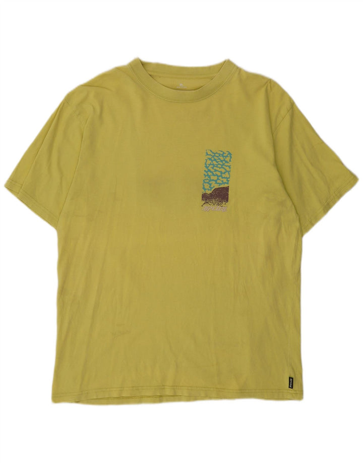 Męski T-shirt Rip Curl z grafiką, duży, żółty