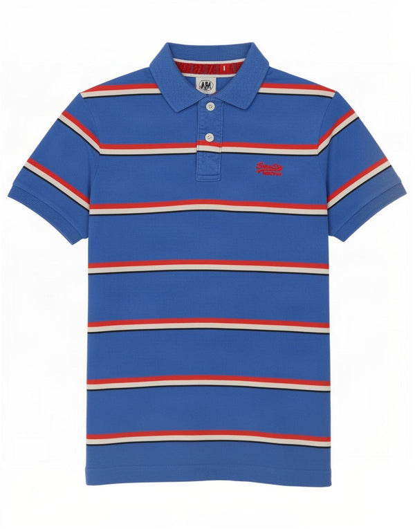 Męska koszulka polo Superdry, duża, niebieska, bawełniana w paski